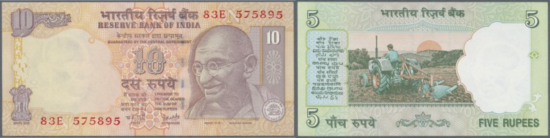 India: 1957/2005 (ca.), ex Pick 66-95, quantity lot with 1110 Banknotes in good ...