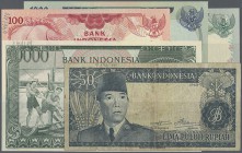 Indonesia: huge set with 70 Banknotes from 1948 till 1970's including for example 50 Rupiah 1960, 10.000 Rupiah 1964, 100 and 500 Rupiah 1975, 1000 Ru...