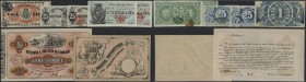 Italian States: Very interesting set with 7 Banknotes 50 Lire 1848 Venetian Republic Moneta Patriottica P.S189, 5 Lire 1867 Centro della Emigrazione R...