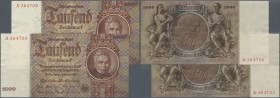 Deutschland - Deutsches Reich bis 1945: set mit 2 kassenfrischen Noten 1000 Reichsmark 1936, Ro.177, mit fortlaufender Seriennummer in kassenfrischer ...