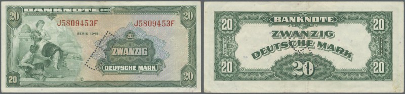 Deutschland - Bank Deutscher Länder + Bundesrepublik Deutschland: 20 DM 1948 mit...