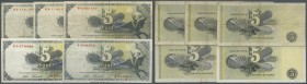 Deutschland - Bank Deutscher Länder + Bundesrepublik Deutschland: herausragendes Lot mit 5 Ersatznoten der 5 DM 1948 Ro.252d,e,f, dabei auch die selte...
