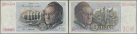 Deutschland - Bank Deutscher Länder + Bundesrepublik Deutschland: 100 DM 1948, Ro.256 in sauberer, leicht gebrauchter Erhaltung mit einigen Knicken un...