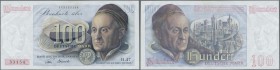Deutschland - Bank Deutscher Länder + Bundesrepublik Deutschland: 100 DM 1948 Franzosenschein, Ro.256 in kassenfrischer Erhaltung: UNC // 100 Deutsche...