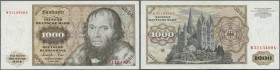 Deutschland - Bank Deutscher Länder + Bundesrepublik Deutschland: 1000 DM 1977, Ro.280a, sehr schöne Umlauferhaltung mit einigen senkrechten Knicken. ...