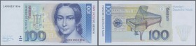 Deutschland - Bank Deutscher Länder + Bundesrepublik Deutschland: 100 DM 1991, Ersatznote Serie ”ZA”, Ro.300b, minimale Delle links unten, sonst perfe...