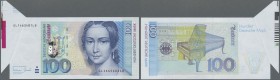 Deutschland - Bank Deutscher Länder + Bundesrepublik Deutschland: 100 DM 1996 Serie ”GL”, Ro.310a in kassenfrischer Erhaltung mit Fehlschnitt am linke...