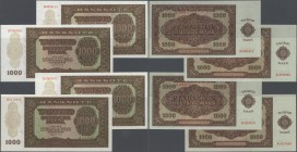 Deutschland - DDR: set mit 4 Banknoten 1000 Mark 1948, Ro.347 in exzellenter Erhaltung mit minimal bestoßenen Ecken und teils kleinen Flecken im papie...
