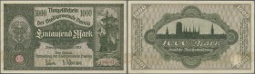 Deutschland - Nebengebiete Deutsches Reich: Danzig 1000 Mark 1923 Pick 16, leichte Mittelfalte und Falten am oberen und unteren Rand, keine Löcher ode...