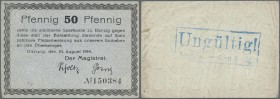 Deutschland - Nebengebiete Deutsches Reich: 50 Pfennig Magistrat der Stadt Danzig 1914, Ro.780d, leichte Verschmutzungen auf der Rückseite, bestoßene ...