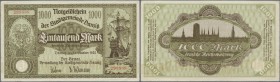 Deutschland - Nebengebiete Deutsches Reich: 1000 Mark Notgeld Danzig 31. Oktober 1922, Ro.794 mit kleinem Einriss am unteren Rand, Eckknick unten rech...