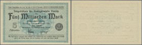 Deutschland - Nebengebiete Deutsches Reich: 5 Milliarden Mark Danzig 1923, Ro.809a, Beschriftungen am Rand sonst perfekt. Erhaltung: XF // 5 Millarden...