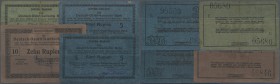 Deutschland - Kolonien: kleines Lot mit 4 Noten 10 Rupien Oktober 1915, 2 x 5 Rupien November 1915 und 5 Rupien Februar 1916, Ro.912, 921e, 921Ah, 933...