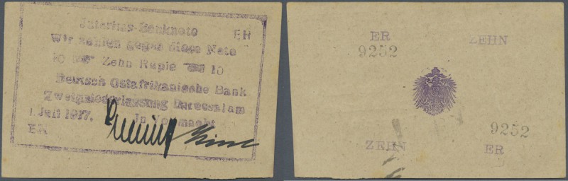 Deutschland - Kolonien: Deutsch-Ostafrikanische Bank, 10 Rupien 1917 Interimsnot...