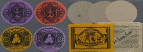 Deutschland - Notgeld besonderer Art: Bielefeld, Samt, 8 x 1 Dollar = 4,20 Goldmark, 25.11.1923 - 15.1.1924, dabei Mäaanderrahmen und Glücksmännchen i...