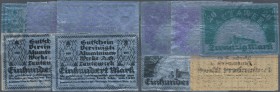 Deutschland - Notgeld besonderer Art: Lautawerk, Vereinigte Aluminiumwerke AG, 20, 2 x 50, 2 x 100 Mark, 10.10.1922, silberfarbene Aluminiumfolie, übl...