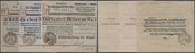 Deutschland - Reichsbahn: München, Oberpostdirektion, 10 Millionen Mark, 22.8.1923, Erh. II-, 100 Mrd. Mark, 26.10.1923 (brauner Hochdruckstempel vom ...