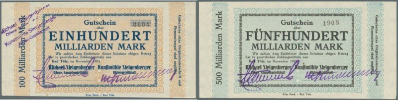 Deutschland - Notgeld - Bayern: Bad Tölz, Michael Steigenberger OHG, 100 Mrd., 5...