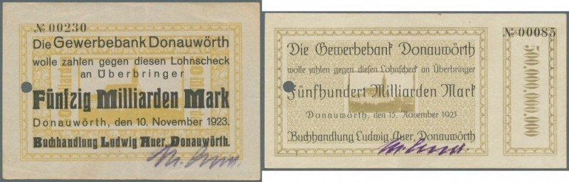 Deutschland - Notgeld - Bayern: Donauwörth, Buchhandlung Ludwig Auer, 50 Mrd. Ma...