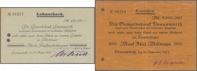 Deutschland - Notgeld - Bayern: Donauwörth, Buchhandlung Ludwig Auer, 500 Tsd. Mark, 18.8.1923, 2 Mio. Mark, 10.9.1923, 5 Mio. Mark, 14.9.1923, alle m...