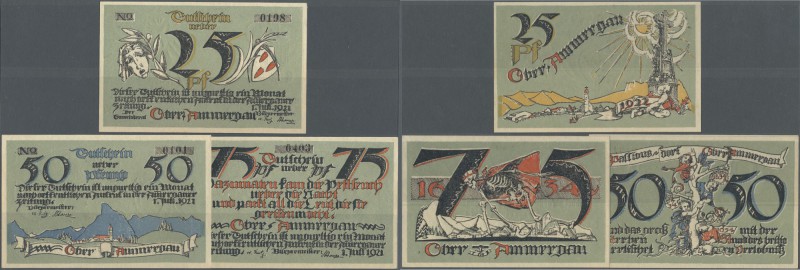 Deutschland - Notgeld - Bayern: Oberammergau, Gemeinde, 25, 50, 75 Pf., 1.7.1921...