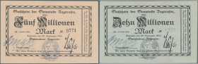 Deutschland - Notgeld - Bayern: Tegernsee, Gemeinde, 5 Mio., 10 Mio. Mark, 20.9.1923, Erh. I / II, 2 Scheine