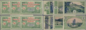 Deutschland - Notgeld - Berlin und Brandenburg: Berlin, Reichskriegerbund ”Kyffhäuser”, 6 x 50 Pf., 29.11.1921, Wz. Zickzacklinien, gleiche KN, Erh. I...