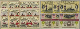 Deutschland - Notgeld - Bremen: Bremen, Fach- und Industrie- Ausstellung für das Gastwirtsgewerbe, je 3 x 1, 2, 3 Mark, 10.-20.8.1922, Erh. I, total 9...