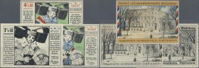 Deutschland - Notgeld - Niedersachsen: Bückeburg, Private Unterrichtsanstalten, 1 1/2, 3, 4 Mark, 1.3.1921, mit KN, ohne Stempel, Erh. I, total 3 Sche...