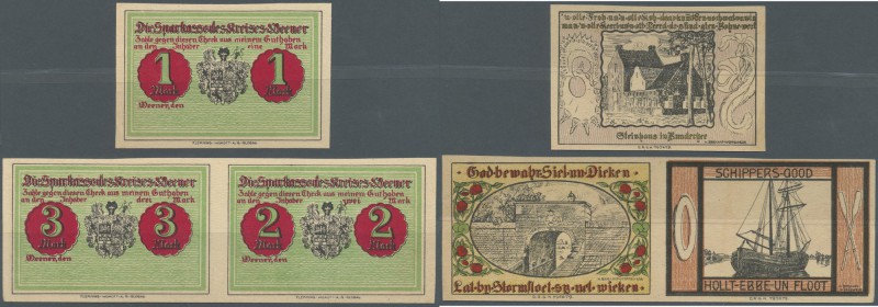 Deutschland - Notgeld - Niedersachsen: Weener, Sparkasse des Kreises, 1, 2, 3 Ma...