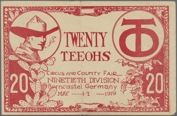 Deutschland - Notgeld - Rheinland: Berncastel, 90. Division, 20 TO's, 1.-2.5.191...
