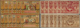 Deutschland - Notgeld - Rheinland: Geldern, Männergesangverein, 2 Serien zu 6 x 75 Pf., 19.-21.8.1922, Serien A und B, Erh. I (10 Scheine), III (B 1 u...