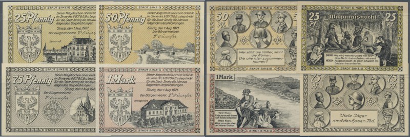 Deutschland - Notgeld - Rheinland: Sinzig, Stadt, 25, 50, 75 Pf., 1 Mark, 1.8.19...