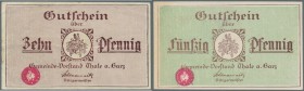 Deutschland - Notgeld - Sachsen-Anhalt: Thale, Stadt, Originale der Verkehrsausgaben 1917 (o. D.), 10, 25, 50 Pf., Erh. III, 2 x I-, Format 102 x 61mm...
