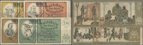 Deutschland - Notgeld - Sachsen-Anhalt: Wittenberg, Stadt, 250, 500 Tsd., 1, 2 Mio. Mark, August 1923, Überdrucke auf Scheinen der Lutherserie, Serien...
