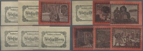 Deutschland - Notgeld - Schleswig-Holstein: Halebüll, Gemeinde, 6 x 50 Pf., 1921, vs. grau, rs. rot, Erh. I- (4), II (2), total 6 Scheine
