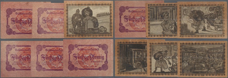 Deutschland - Notgeld - Schleswig-Holstein: Halebüll, Gemeinde, 6 x 50 Pf., vs. ...