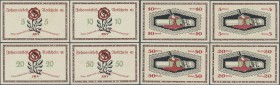 Deutschland - Notgeld - Thüringen: Altenburg, Johannisfest-Notschein, 5, 10, 20, 50 Pf., o. D., Rose und Inschrift rot, Schein zu 25 Pf. fehlt, Erh. I...