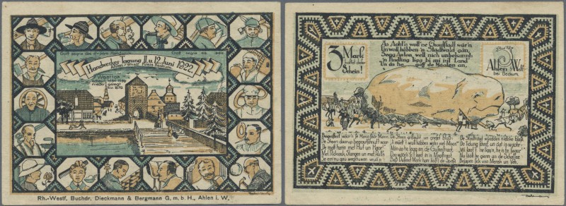 Deutschland - Notgeld - Westfalen: Ahlen, Handwerker-Tagung, 3 Mark, 11.-12.6.19...