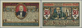 Deutschland - Notgeld - Westfalen: Erwitte, Gebr. Kruse Zigarrenfabriken, 50 Pf., o. D., Erh. I