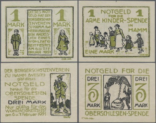 Deutschland - Notgeld - Westfalen: Hamm, Bürgerschützenverein, 1, 3 Mark, 6./7.2...