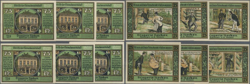 Deutschland - Notgeld - Westfalen: Höxter, Drogerie Necker, 6 x 75 Pf., o. D., o...