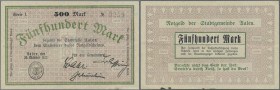 Deutschland - Notgeld - Württemberg: Aalen, Stadt, 500 Mark, 20.10.1922, Erh. II