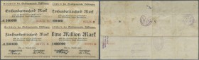 Deutschland - Notgeld - Württemberg: Böblingen, Stadt, 100 (2, KN-Varianten), 500 Tsd., 1 Mio. Mark, 13.8.1923, Erh. II, III, total 4 Scheine
