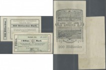 Deutschland - Notgeld - Württemberg: Dornstetten, Stadtgemeinde, 200 Mrd., 1 Billion Mark, 27.10.1923, Erh. III, total 2 Scheine
