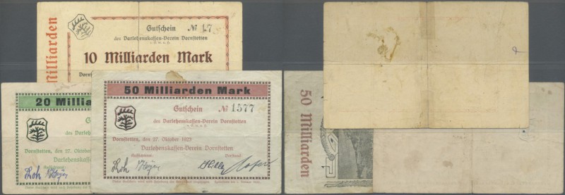 Deutschland - Notgeld - Württemberg: Dornstetten, Darlehenskassen-Verein, 10, 20...
