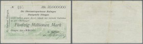 Deutschland - Notgeld - Württemberg: Ebingen, G. Hartner, 50 Mio. Mark, 5.10.1923 (Tag und Monat gestempelt), Scheck auf Oberamtssparkasse Balingen Zw...