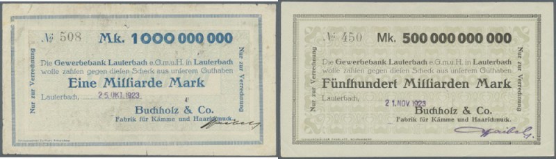 Deutschland - Notgeld - Württemberg: Lauterbach, Buchholz & Co., 1 Mrd., 25.10.1...