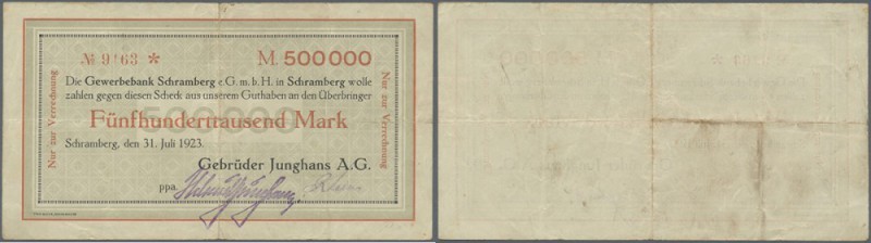 Deutschland - Notgeld - Württemberg: Schramberg, Gebr. Junghans AG, 500 Tsd. Mar...