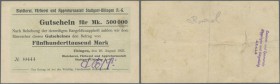 Deutschland - Notgeld - Württemberg: Uhingen, Bleicherei, Färberei und Appreturanstalt Stuttgart-Uhingen A.G., 500 Tsd. Mark, 10.8.1923, Erh. III